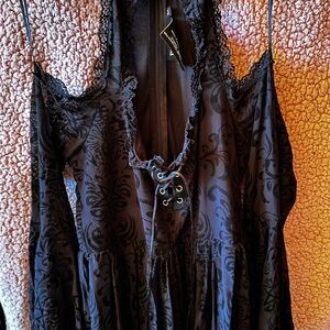 Black Killstar Lace-Up Dress